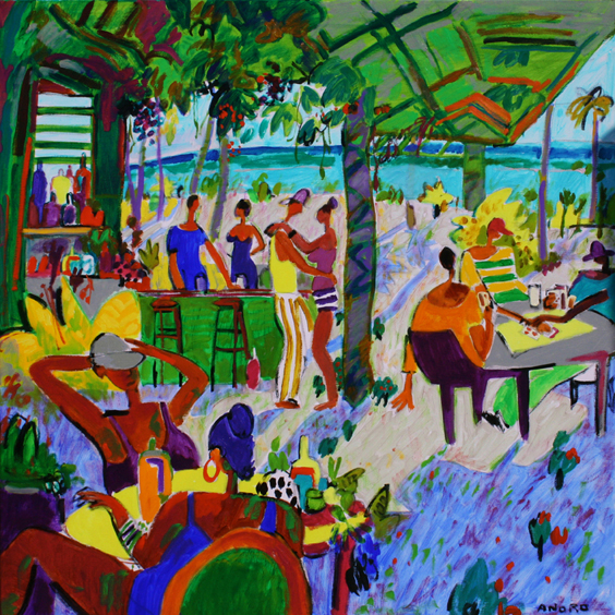 14027 - Bar Playa en Juan Dolio . RD 160 x 160 cm.